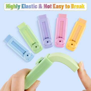 Cute Sliding Retractable Pencil Erasers 10 Pack