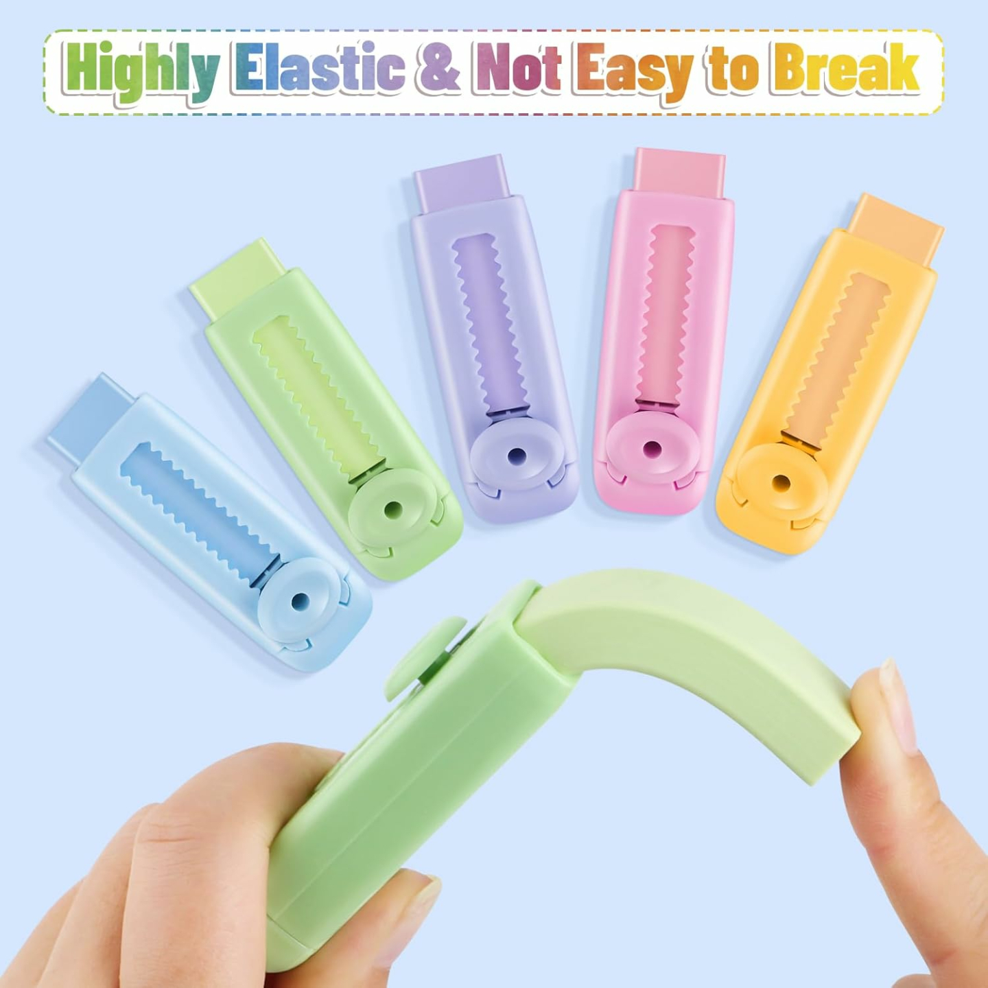 Cute Sliding Retractable Pencil Erasers 10 Pack
