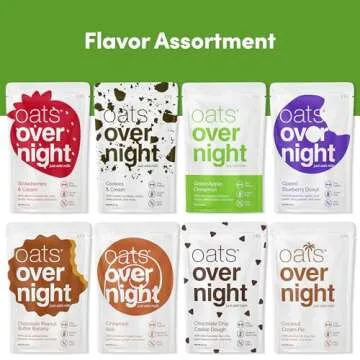 Oats Overnight Party Variety Pack - High Protein, High Fiber Breakfast Protein Shake - Gluten Free Oatmeal, Non GMO Oatmeal - Cookies & Cream, Coconut Cream Pie & More Flavors (8 Pack + BlenderBottle)