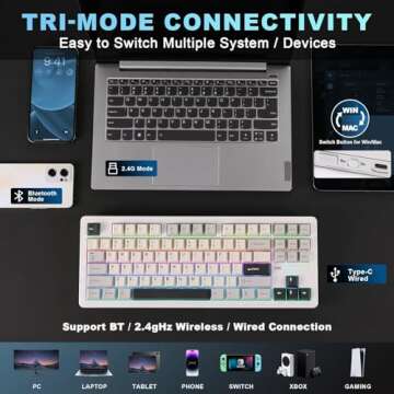 YUNZII YZ87 75% Wireless Gaming Mechanical Keyboard