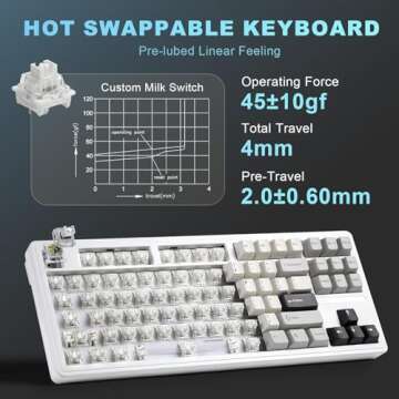 YUNZII YZ87 75% Wireless Gaming Mechanical Keyboard