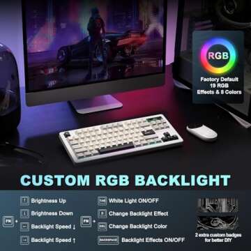 YUNZII YZ87 75% Wireless Gaming Mechanical Keyboard