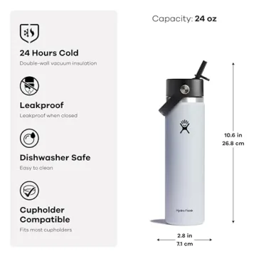 Hydro Flask 24 oz Wide Mouth Flex Straw Cap Lupine