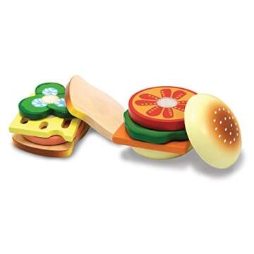 Melissa & Doug Wooden Sandwich Making Play Food Set