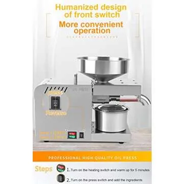 CGOLDENWALL Oil Press Machine Automatic Oil Extractor with Dual Temperature Control Cold/Hot Oil Expeller for Commercial Home Use, Stainless Steel for Nuts Walnut Linseed Almond Rapeseed Sesame