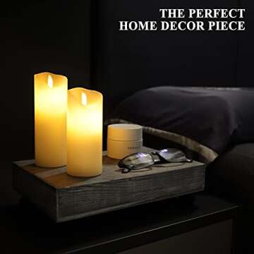 Besuerte Wood Riser for Kitchen Counter - Wood Risers for Decor Soap Stand 10.9x7 inch - Bathroom Tray Decor - Kitchen Counter Tray - Small New Home Decor Gift (Wood Pedestal Rustic Grey)