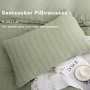 AveLom Green Duvet Cover Queen Set with Zipper Closure