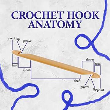 JubileeYarn Bamboo Tunisian Crochet Hooks Set - 15 Sizes