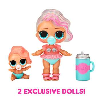 L.O.L. Surprise! Glitter Color Change Pearl Surprise (Turquoise) with 6 Surprises- Exclusive Collectible Doll & Lil Sister, Interactive Playset, Holiday Toy, Great Gift for Kids Ages 4 5 6+ Years Old