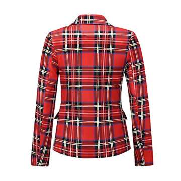 Stylish Women's Plaid Blazer Jacket for Work or Casual Wear