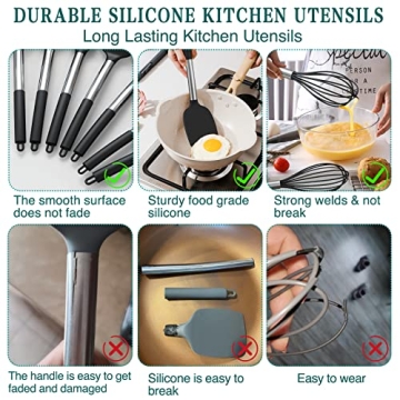 Silicone Cooking Utensil Set - 15PCS Non-Stick Tools