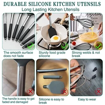 Silicone Cooking Utensil Set - 15PCS Non-Stick Tools