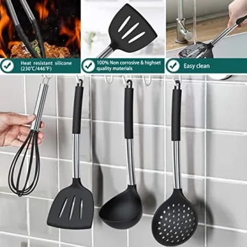 Silicone Cooking Utensil Set - 15PCS Non-Stick Tools
