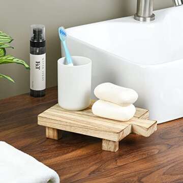 Wood Pedestal Riser for Home Kitchen Bathroom Decor