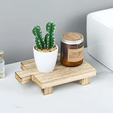 Wood Pedestal Riser for Home Kitchen Bathroom Decor