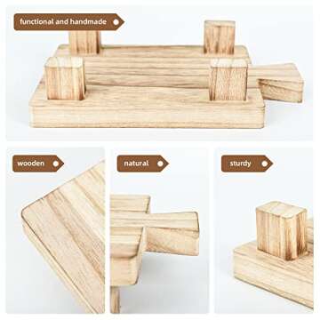 Wood Pedestal Riser for Home Kitchen Bathroom Decor