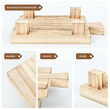 Wood Pedestal Riser for Home Kitchen Bathroom Decor