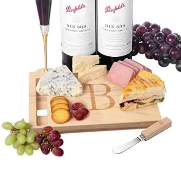 Personalized Oak Charcuterie Board with Cheese Knife