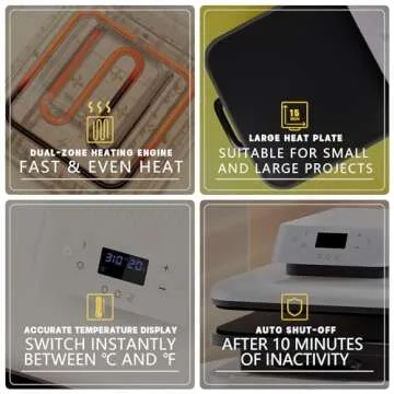 HTVRONT Auto Heat Press & Hat Press Machine Bundle