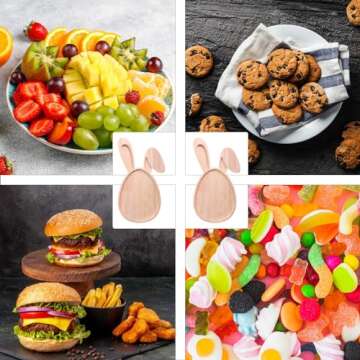 TangFee 17"x11" Easter Egg Shape Wooden Platters, Easter Egg-Shaped Wood Trays, Charcuterie Board for Easter or Spring, 2pack