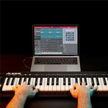 Alesis Q49 MKII - 49 Key USB MIDI Keyboard Controller with Full Size Velocity Sensitive Synth Action Keys and Music Production Software Included