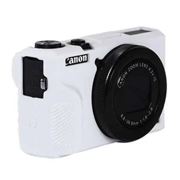 G7XIII Silicone Case, TUYUNG Camera Housing Shell Case Protective Cover, Compatible with Canon PowerShot G7X G7 X Mark III Digital Cameras, White