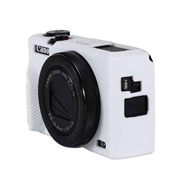 G7XIII Silicone Case, TUYUNG Camera Housing Shell Case Protective Cover, Compatible with Canon PowerShot G7X G7 X Mark III Digital Cameras, White