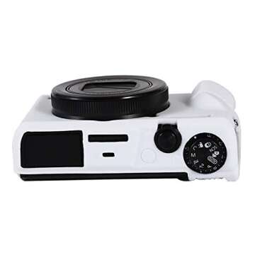 G7XIII Silicone Case, TUYUNG Camera Housing Shell Case Protective Cover, Compatible with Canon PowerShot G7X G7 X Mark III Digital Cameras, White