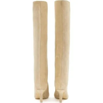 Trelako Knee High Boots Wide Calf Stiletto for Women