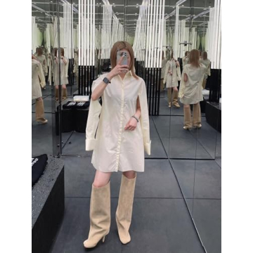 Trelako Knee High Boots Wide Calf Stiletto for Women