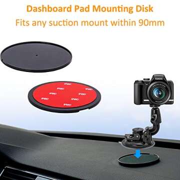 DSLR Scution Cup Mount,Double-Protection-Design with 3M Sticky Pad for Nikon Canon Sony Pentax Olympus KamKorda DURAGADGETDSLR Cameras by WOLEYI