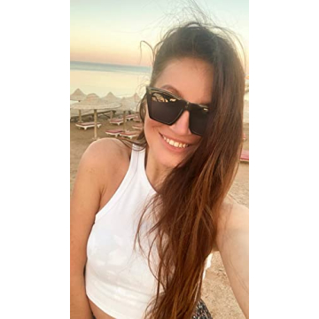 FEISEDY Vintage Polarized Cat Eye Sunglasses for Women