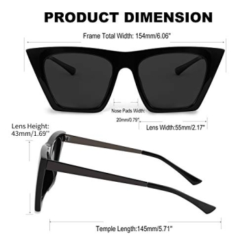 FEISEDY Vintage Polarized Cat Eye Sunglasses for Women