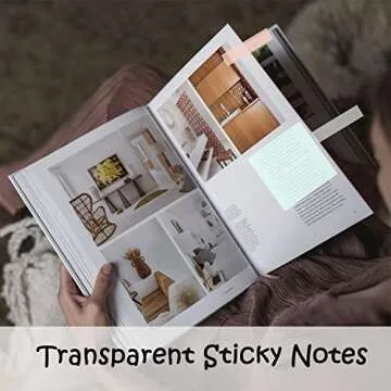 AWEELON Transparent Sticky Notes -450PCS Waterproof Clear Sticky Notes Tabs Set for Annotation Books Page Markers Index Bible Accessories Aesthetic School Study Supplies