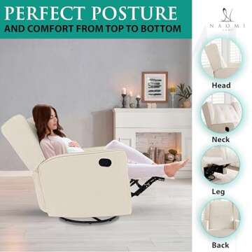 Naomi Home Multifunctional Nursery Glider Recliner for Comfort