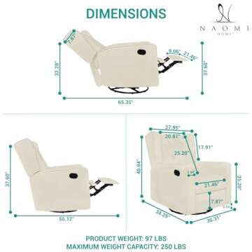 Naomi Home Multifunctional Nursery Glider Recliner for Comfort