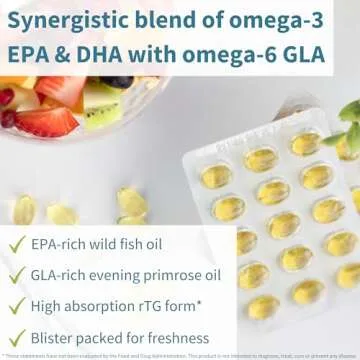 Igennus Pharmepa Complete EPA DHA rTG Omega 3 Fatty Acids 1000mg, High Potency Fish Oil Plus Omega 6...