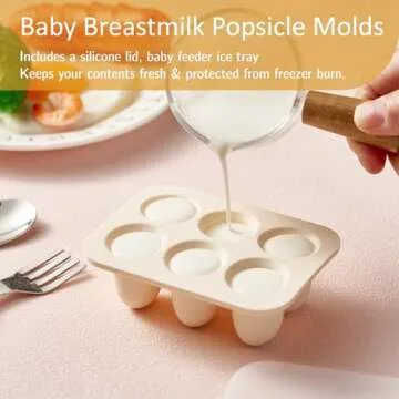 Powerwan Baby Fruit Food Feeder with Breastmilk Popsicle Molds,Teething Toys Silicone Teethers for Babies 3-12 Months for Baby Feeding Gift