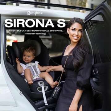 CYBEX Sirona S with SensorSafe, Convertible Car Seat, 360° Rotating Seat, Rear-Facing or Forward-Fa...