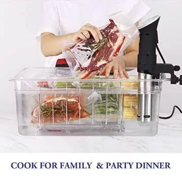 Sous Vide Container 12 Quarts with Sous Vide Rack and Lid Compatible with Anova All Models, Anova Nano, Chefsteps Joule, Instant Pot, Wancle Sous Vide Cookers with Cooking Recipes