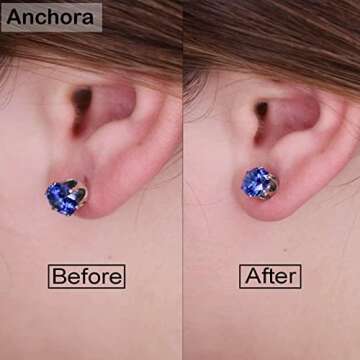 Anchora Original Magic Earring Backs for Droopy Ears | Earring Lifters for Heavy Earring | Earing Li...