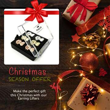 Anchora Original Magic Earring Backs for Droopy Ears | Earring Lifters for Heavy Earring | Earing Lifter Backs BAX | Earlobe Secure Clear Miracle (1 Gold 2 Silver)