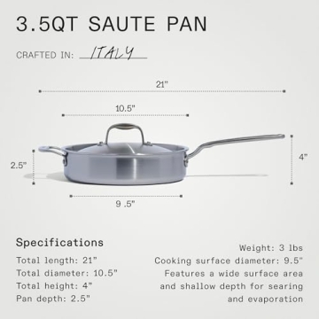 Explore Made In 3.5 Quart Stainless Steel Saute Pan