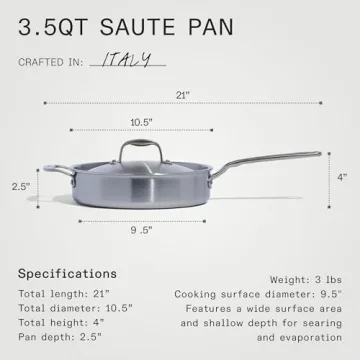 Explore Made In 3.5 Quart Stainless Steel Saute Pan