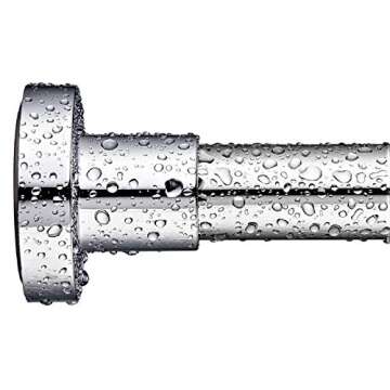 BRIOFOX Shower Curtain Rod 43-73 Inches, Never Rust and Non-Slip Spring Tension Rod for Bathroom, Po...