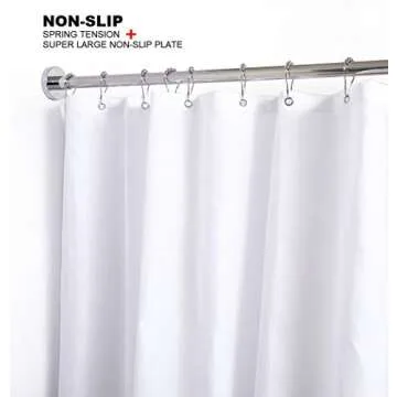 BRIOFOX Shower Curtain Rod 43-73 Inches, Never Rust and Non-Slip Spring Tension Rod for Bathroom, Polished 304 Stainless Steel