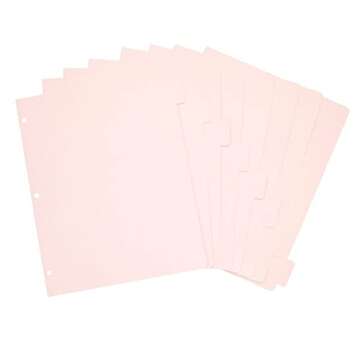 Paper Junkie 12 Sets Pink Binder Dividers - 96 Total