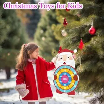 HONGID 30" Large Christmas Toys Gifts for Kids,Cute Santa Claus Dart Board with Sticky Balls,Christmas Decor Party Supplies Centerpieces,Christmas Games for families,Stocking Stuffers for Boys Girls