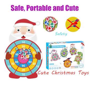 HONGID 30" Large Christmas Toys Gifts for Kids,Cute Santa Claus Dart Board with Sticky Balls,Christmas Decor Party Supplies Centerpieces,Christmas Games for families,Stocking Stuffers for Boys Girls
