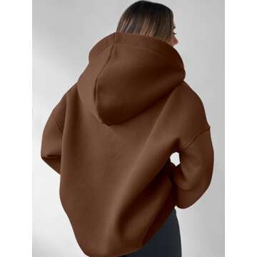 ANRABESS Womens Oversized Hoodies V Neck Sweatshirts Long Sleeve Pullover Casual Fall Teen Girls Preppy Clothes 2025 Trendy A1562 Coffee S